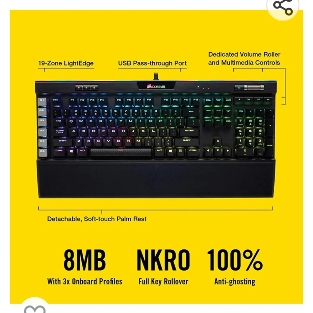 Corsair K95 RGB Platinum Mechanical Gaming Keyboard